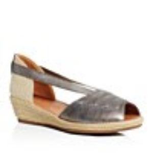 Gentle Souls Luci Wedge Espadrille in Pewter